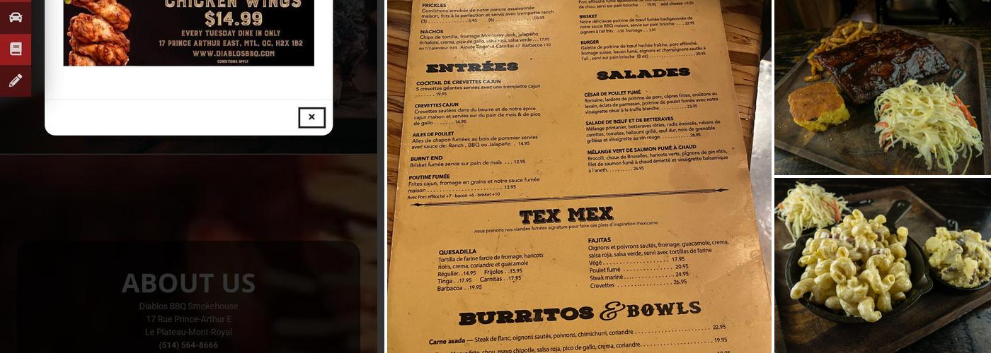 Diablos BBQ Smokehouse Menu