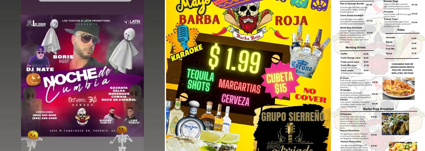 Barba Roja Restaurant & Bar Menu