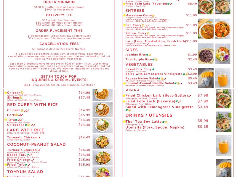 Basil the Bold - Catering Location Menu