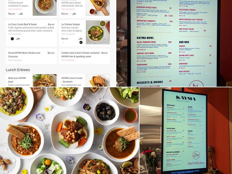 KAYMA Algerian Eatery Menu