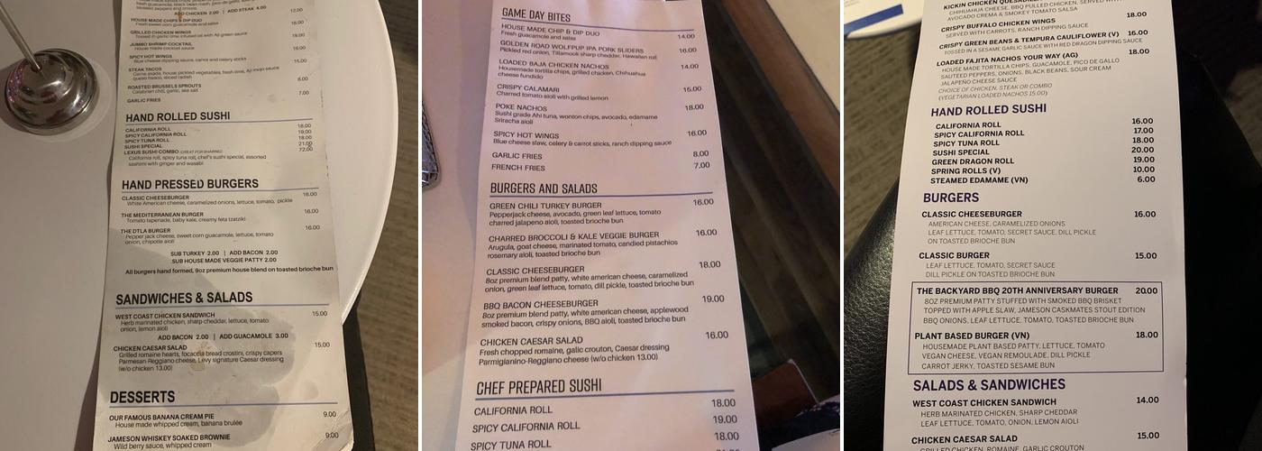 The Centurion Suite by American Express Menu