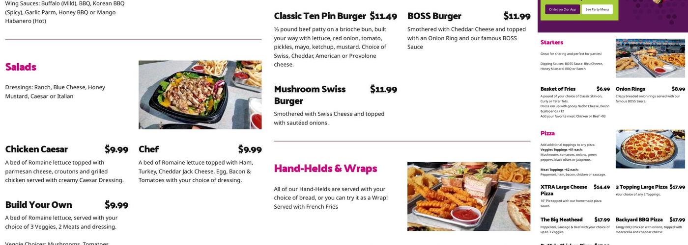 Pin Chasers Menu