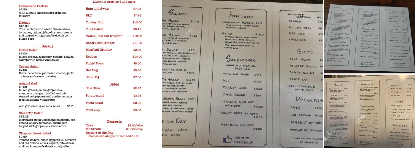 Marks Tavern Menu