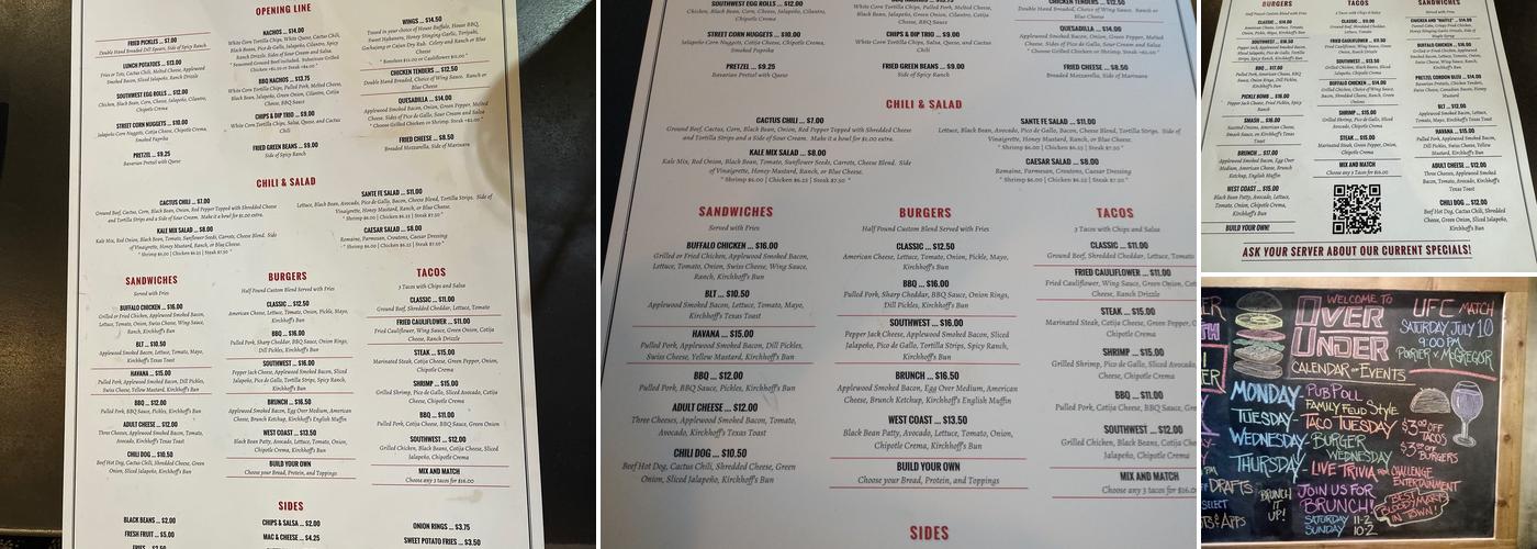 Over/Under Menu