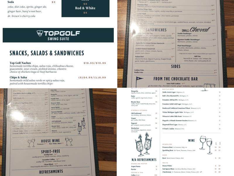 Topgolf Swing Suite Menu