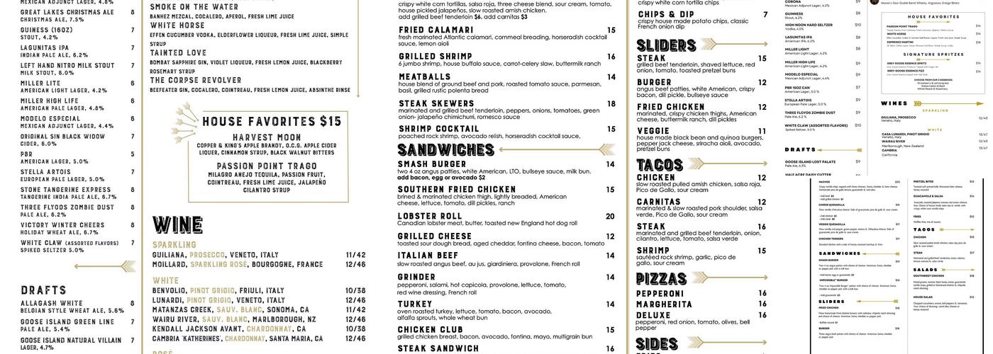 Point & Feather Menu