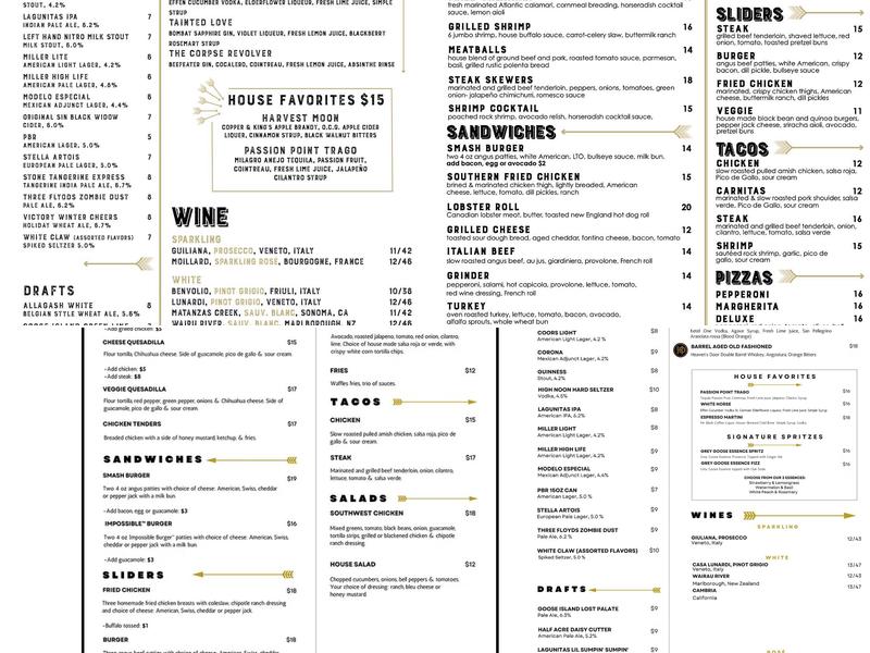 Point & Feather Menu