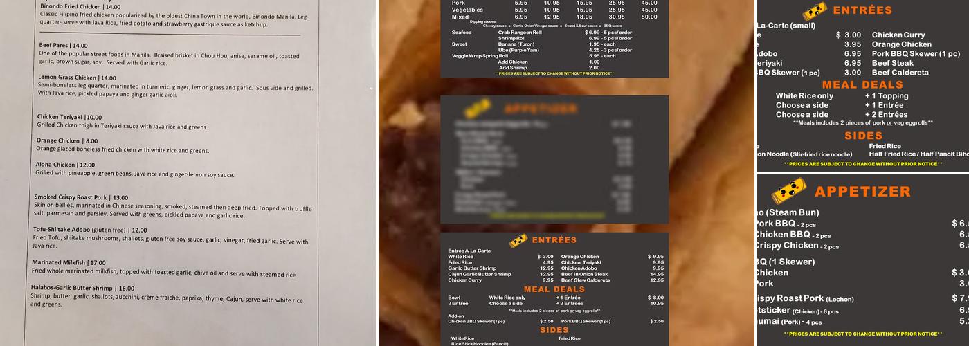 Eggrolly and Sweets Cafe Menu