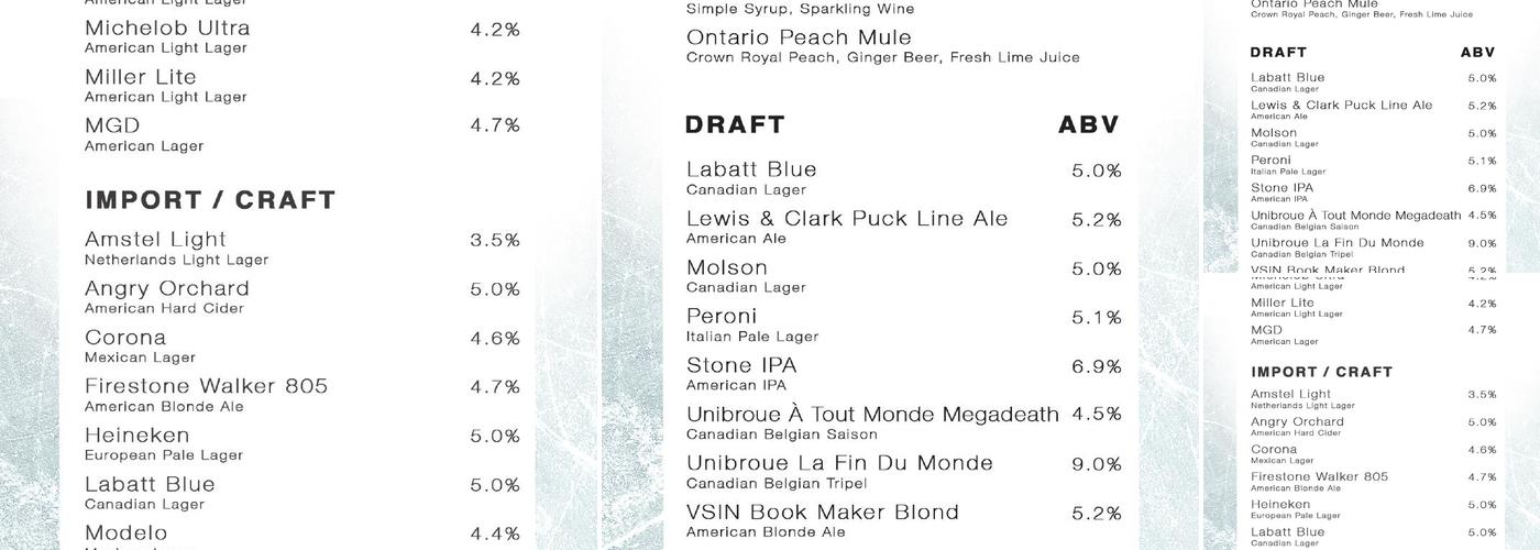 BarCanada Menu