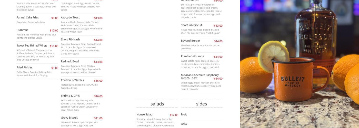 Jackalope Jacks Menu