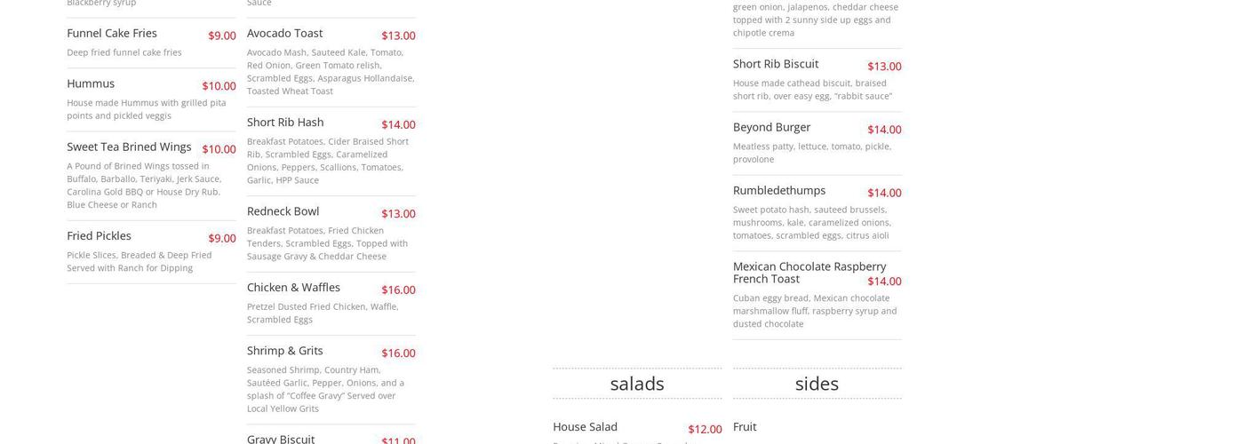 Jackalope Jacks Menu