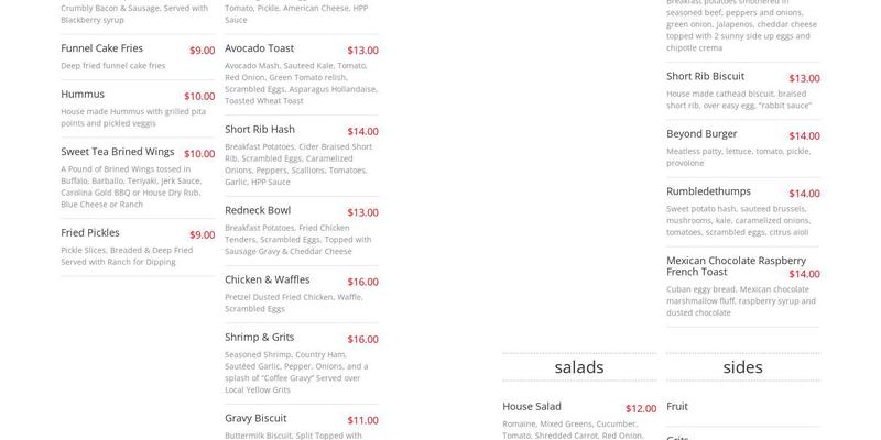 Jackalope Jacks Menu
