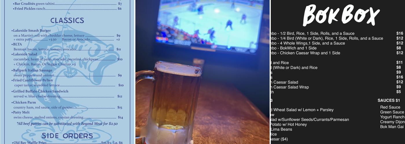 Lakeside Lounge Menu