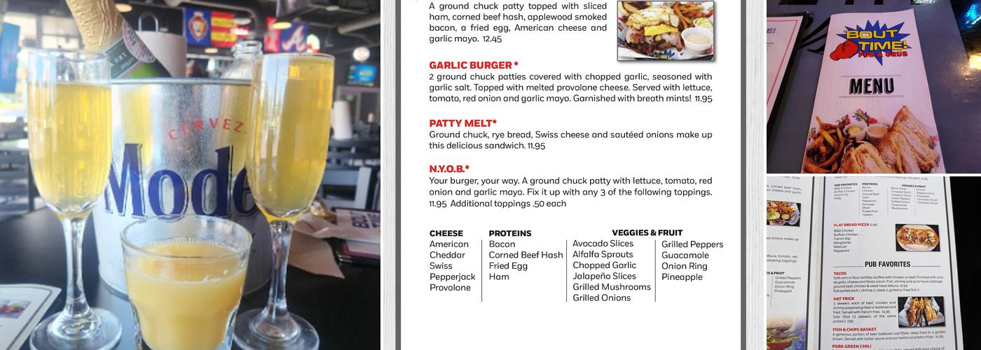 Bout Time Pub & Grub Menu