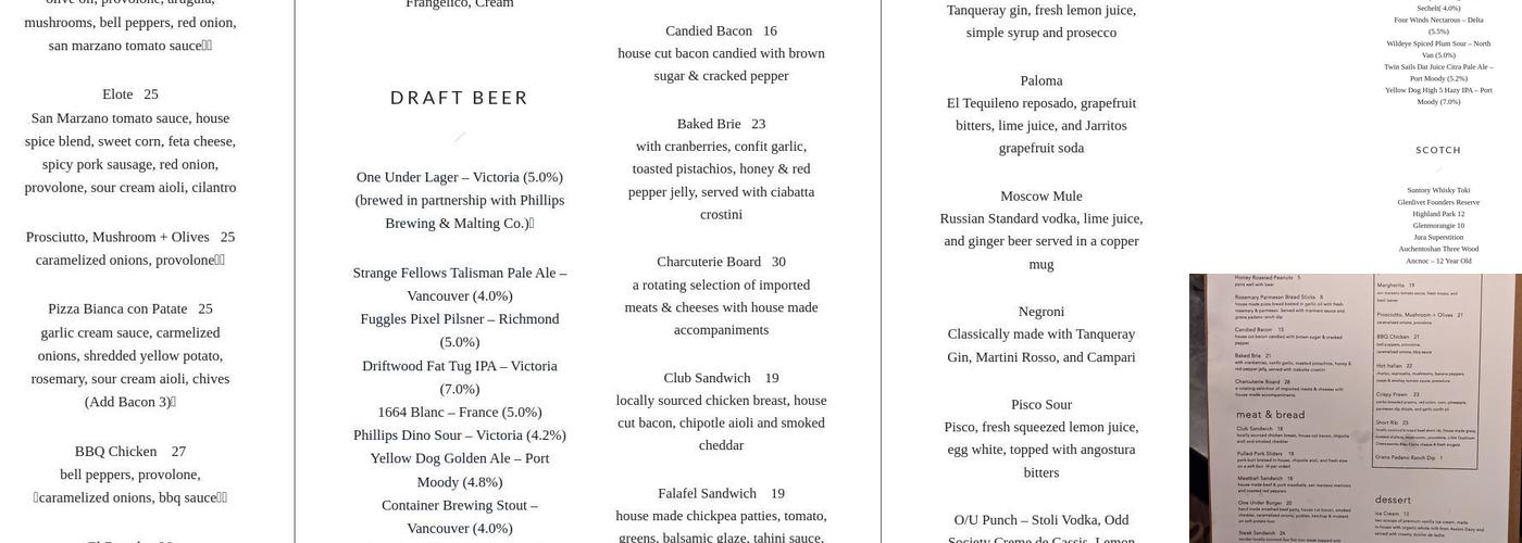 One Under Menu