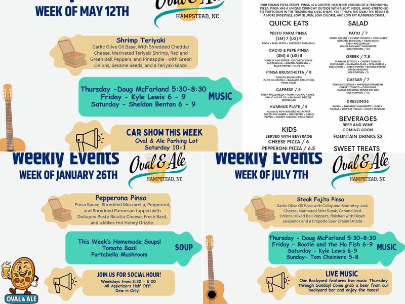 Oval & Ale Menu