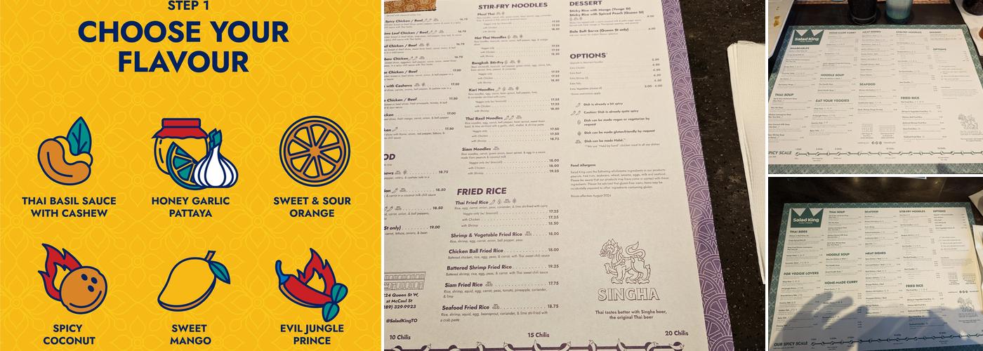 Salad King Menu