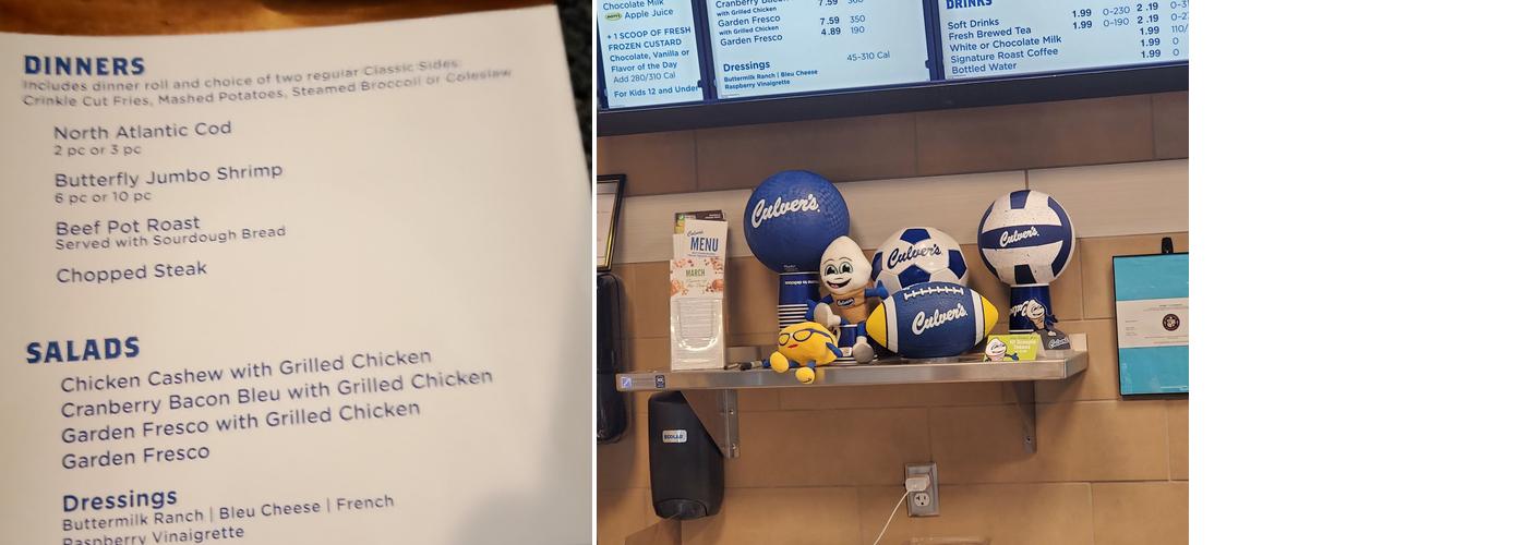 Culver’s Menu