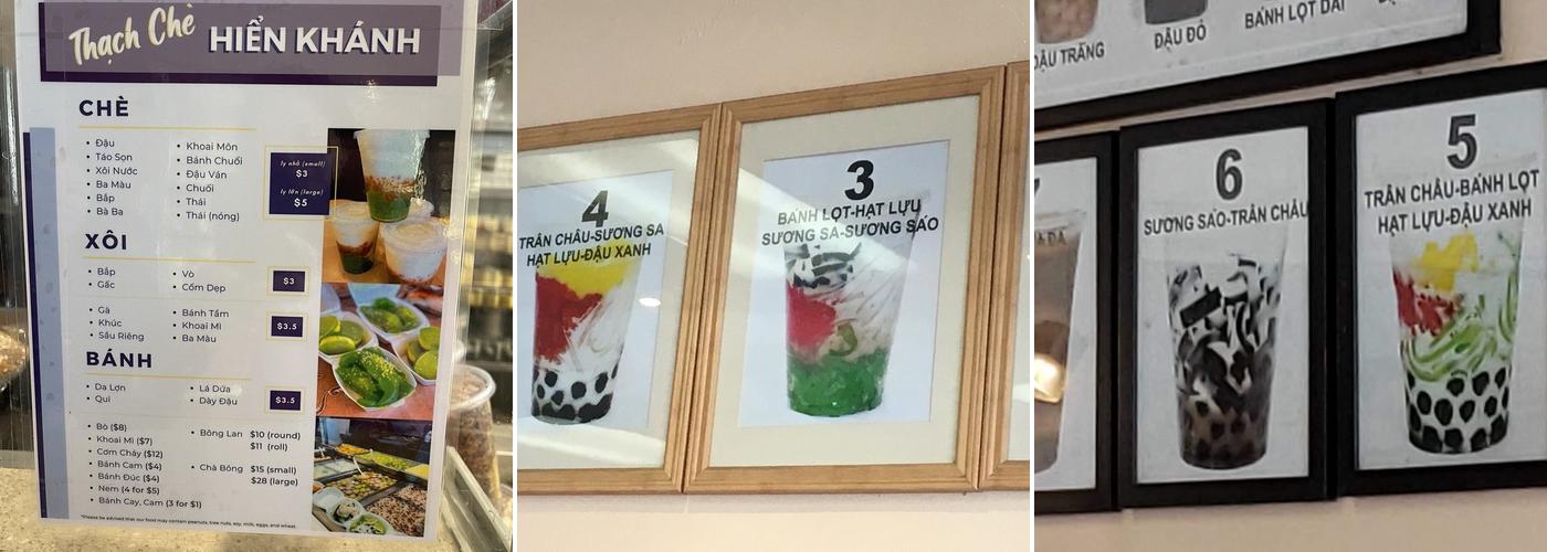 Thạch Chè Hiển Khánh Menu