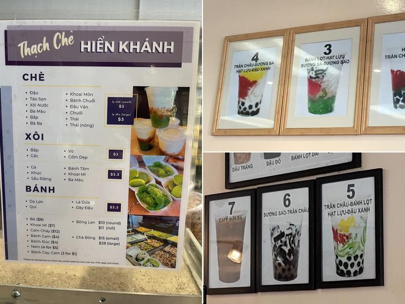 Thạch Chè Hiển Khánh Menu