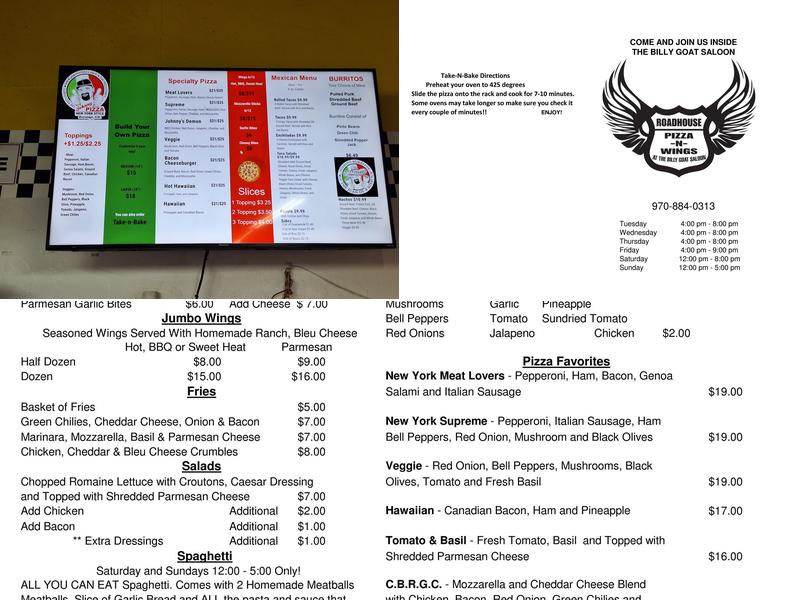 Johnny Pizza Menu