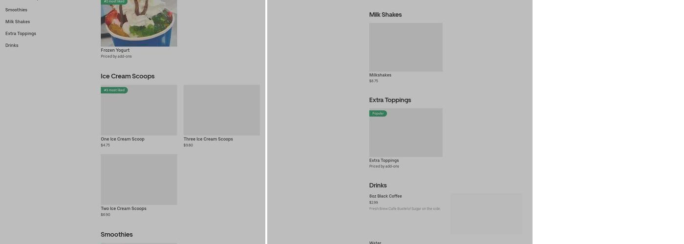 Ysha's Frozen Yogurt Menu