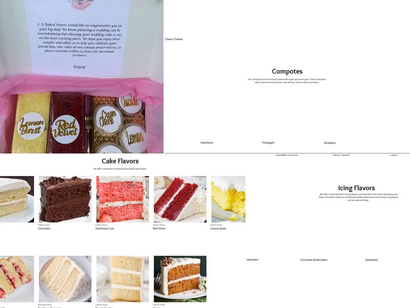L A Custom Cakes Menu