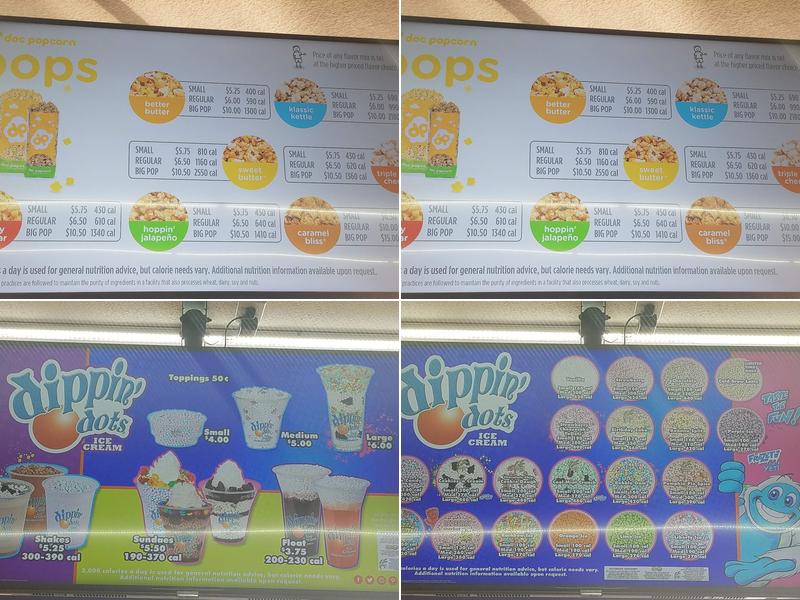 Dippin' Dots Menu
