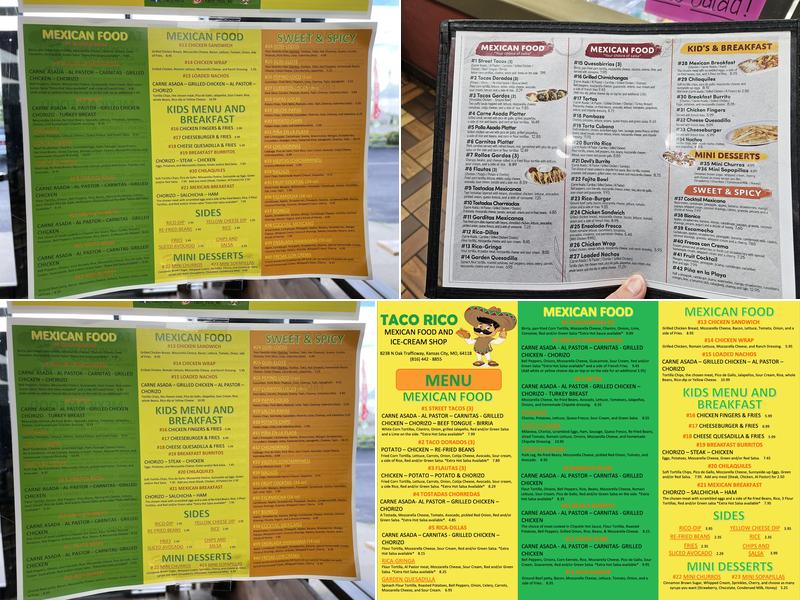 Taco Rico Menu