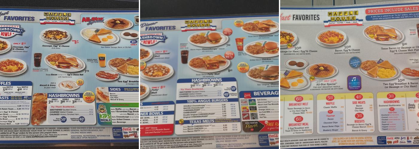 Waffle House Menu