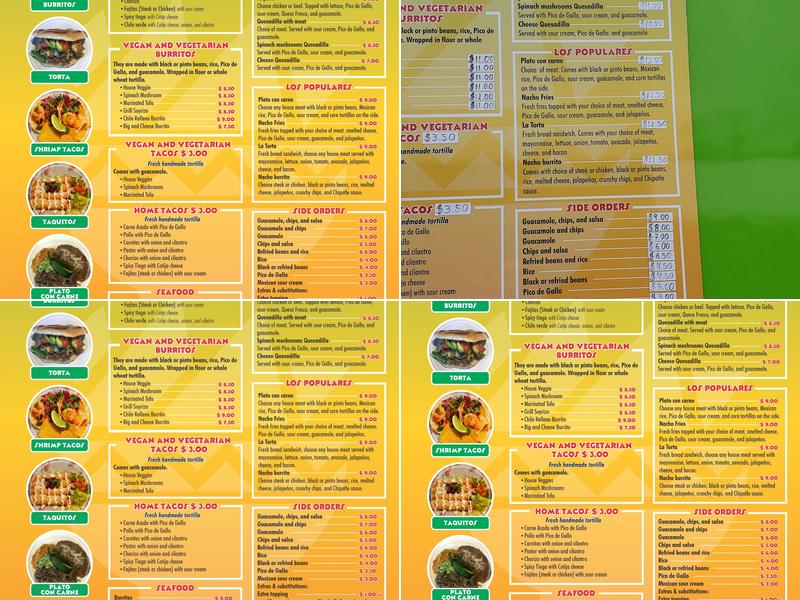 Nacho's House Mexican kitchen Menu