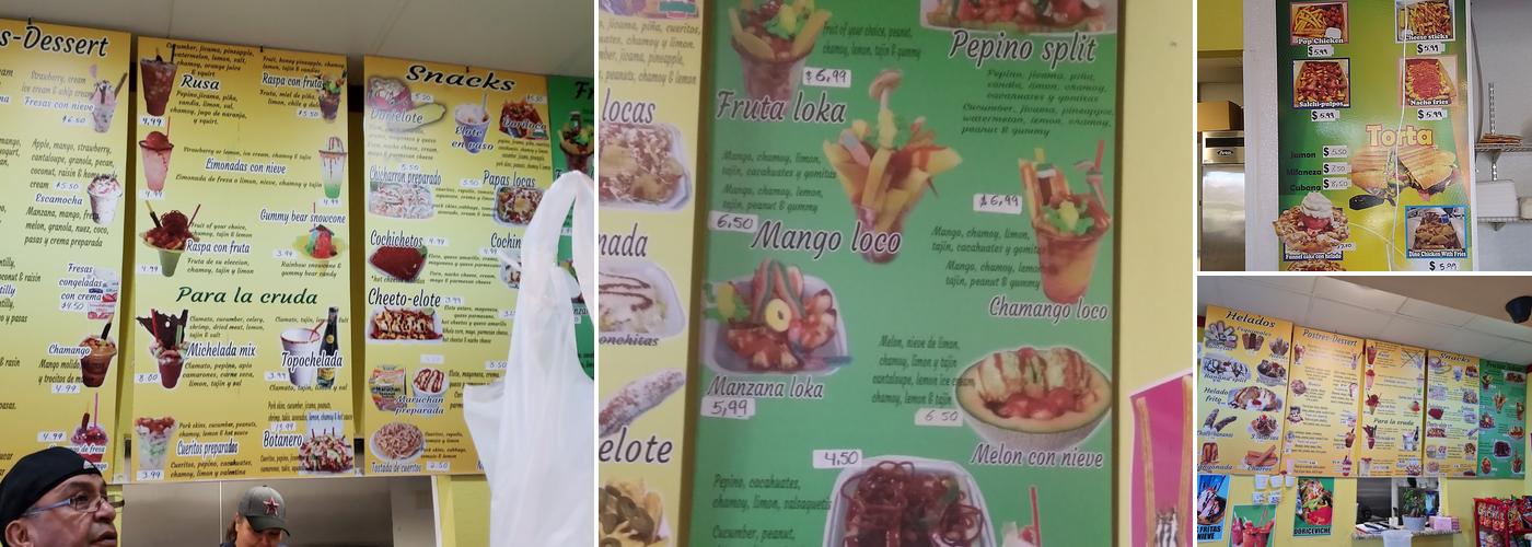 Paleteria Oasis Menu