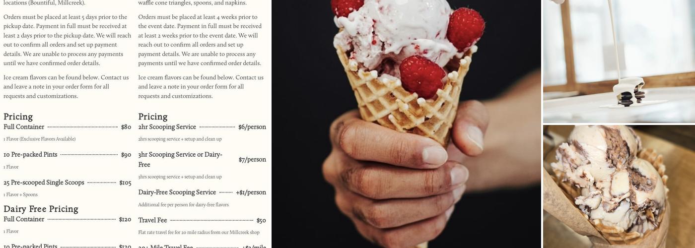 Blacksmith Ice Cream Co. Menu