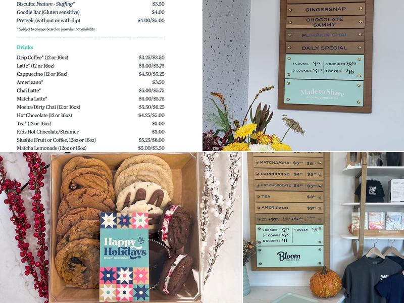 Bloom Cookie Co. Menu