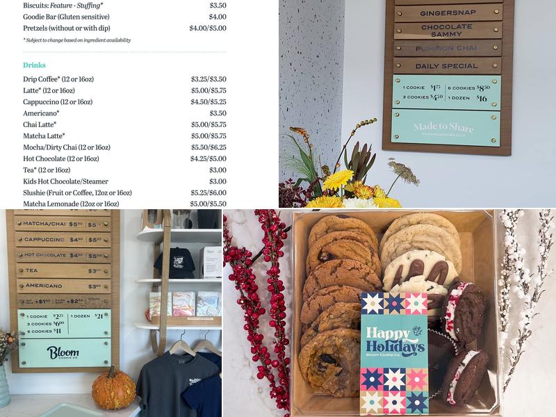 Bloom Cookie Co. Menu