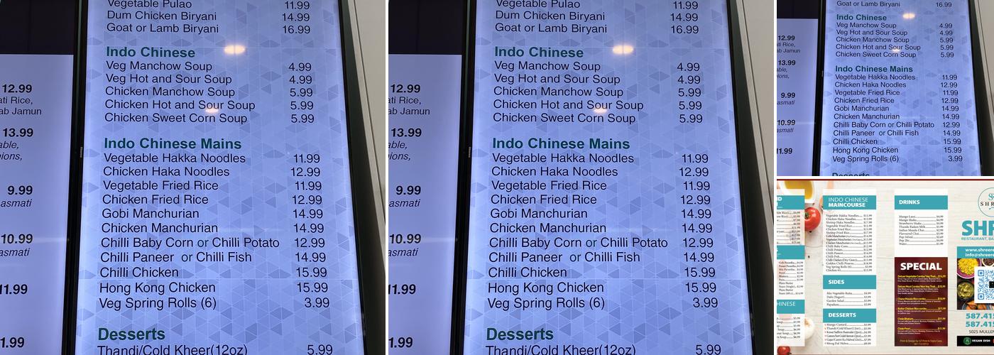 Shree Restaurants Bakery & Sweets Menu