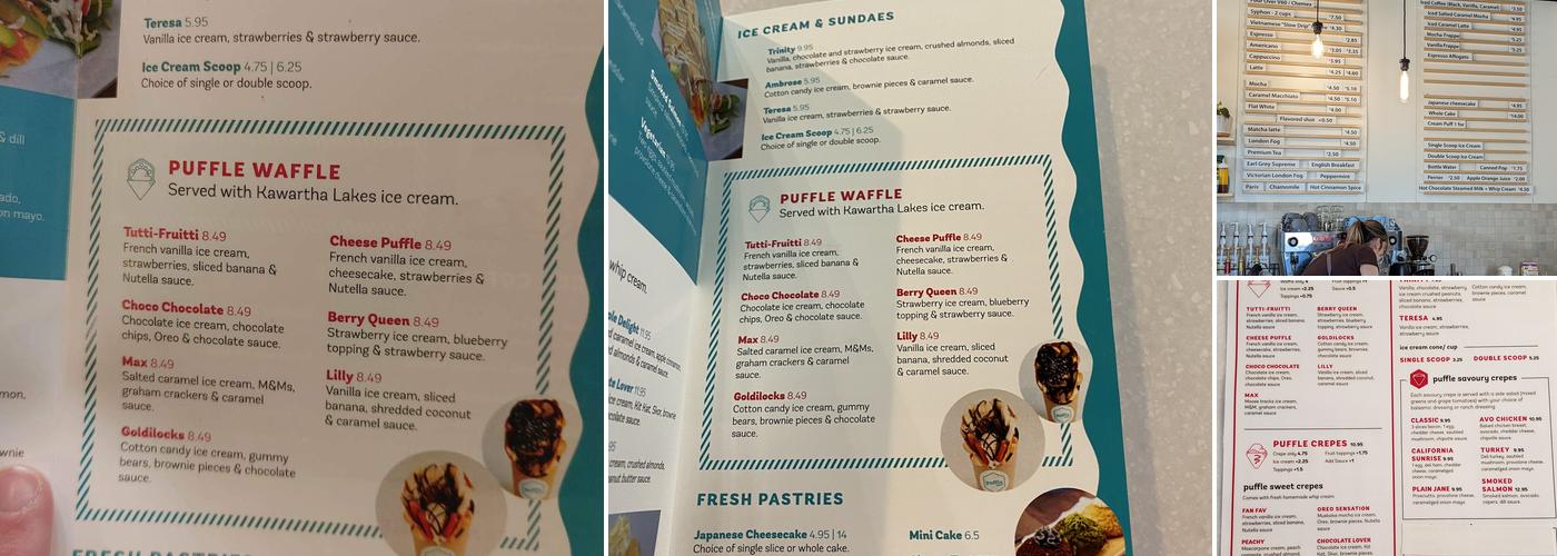 Puffle Cafe Menu