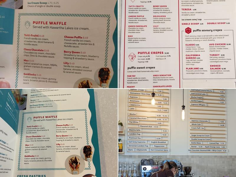 Puffle Cafe Menu