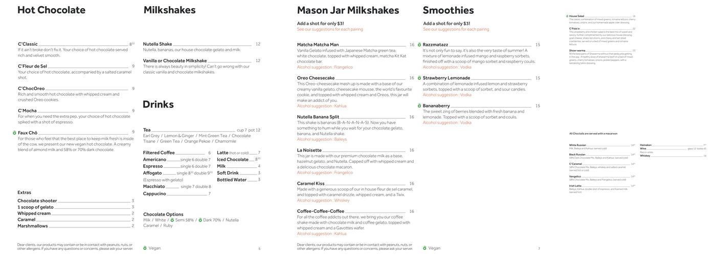 C’ChoColat Menu