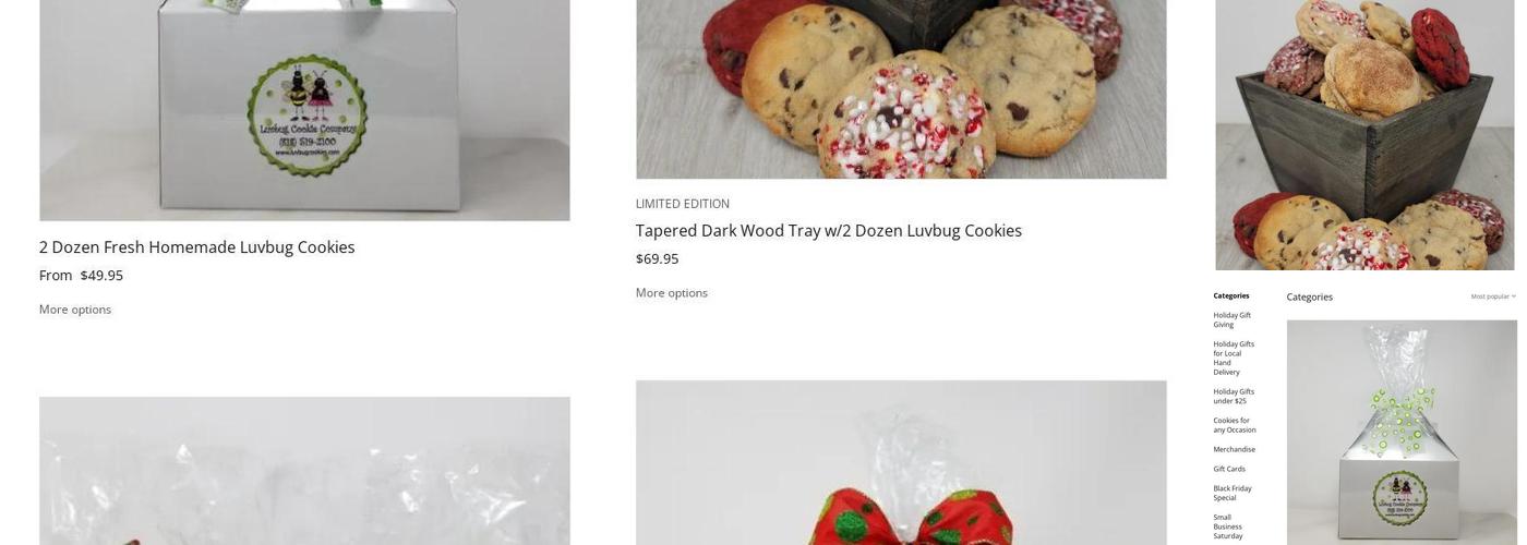 Luvbug Cookie Company Menu