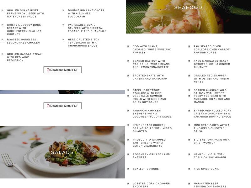 Maho Catering Jackson Hole Menu