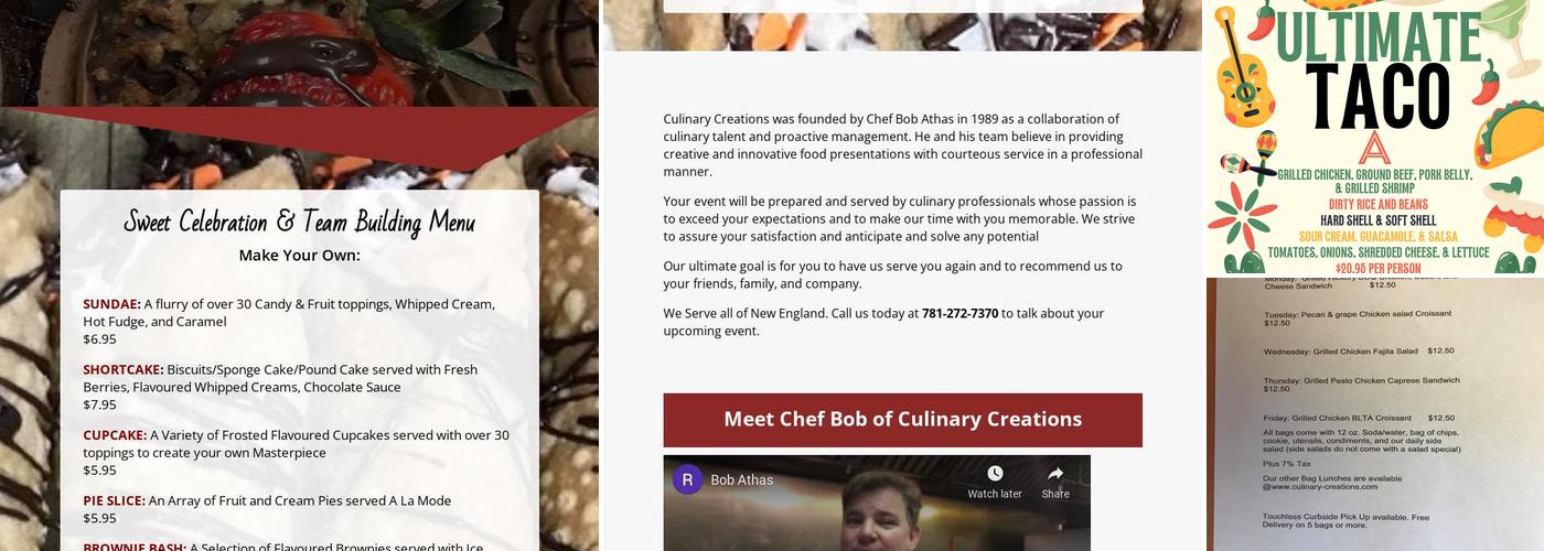 Culinary Creations Menu