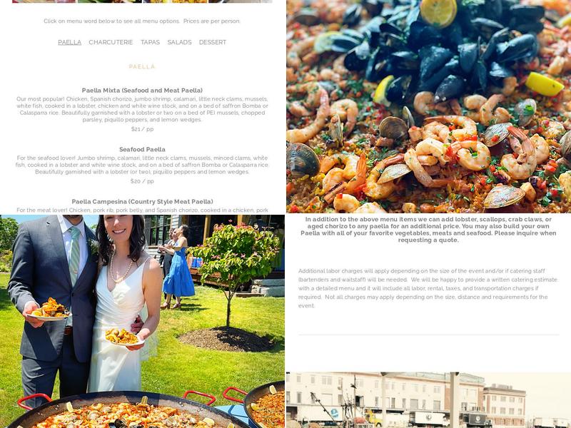 Sensational Paella Catering Company Menu