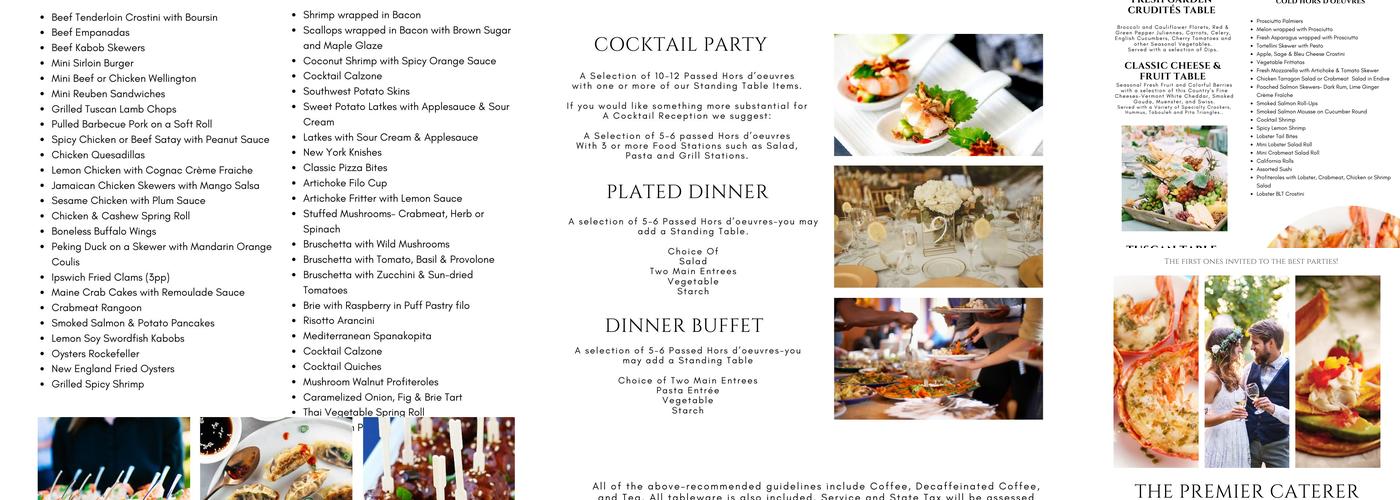 Creative Catering Menu