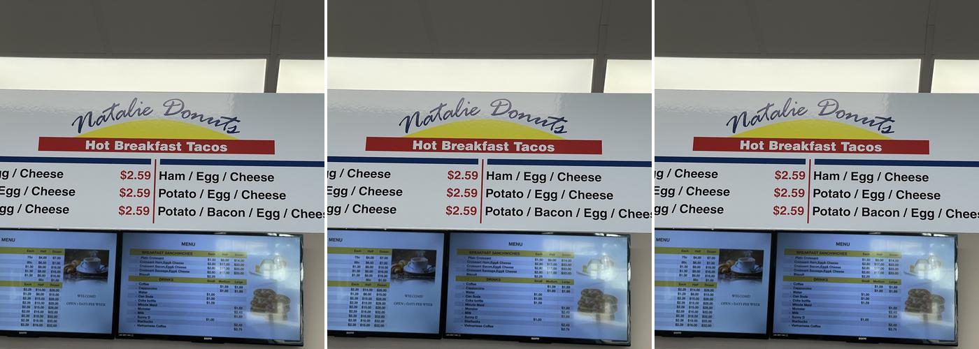 Natalie Donuts Menu