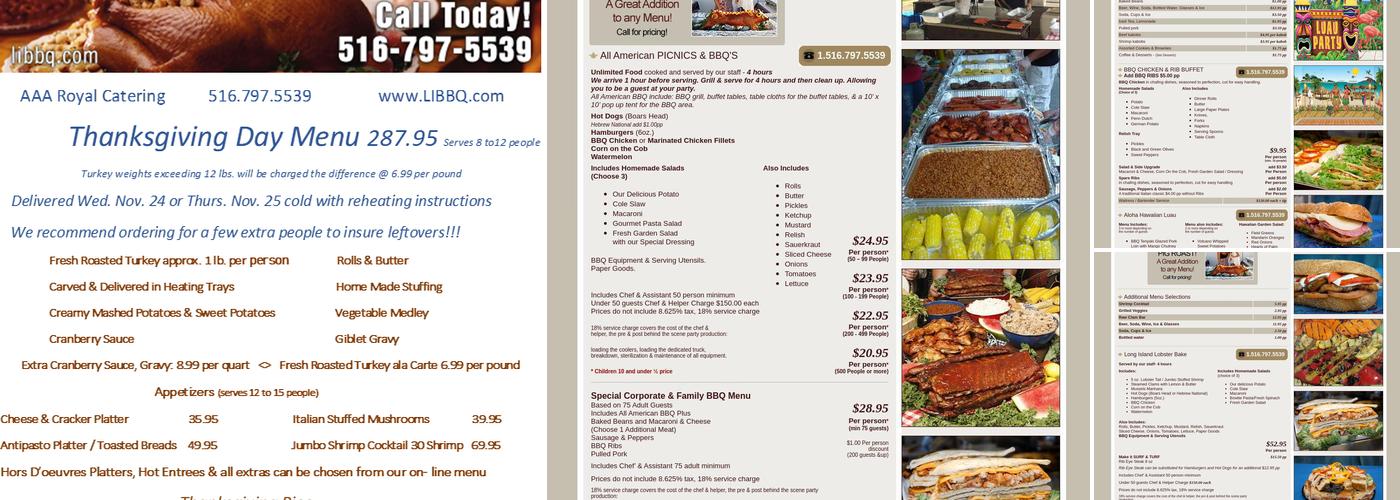 AAA Royal Catering Menu