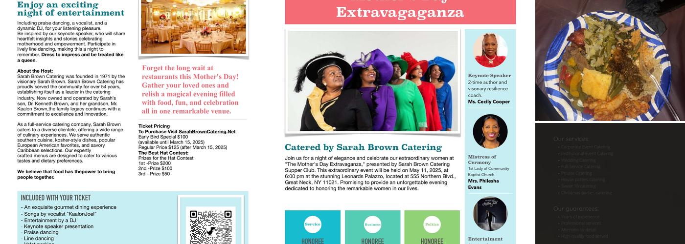 Sarah Brown Catering Menu