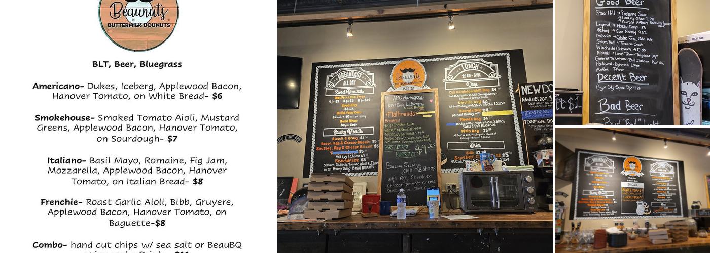 Beaunuts Menu