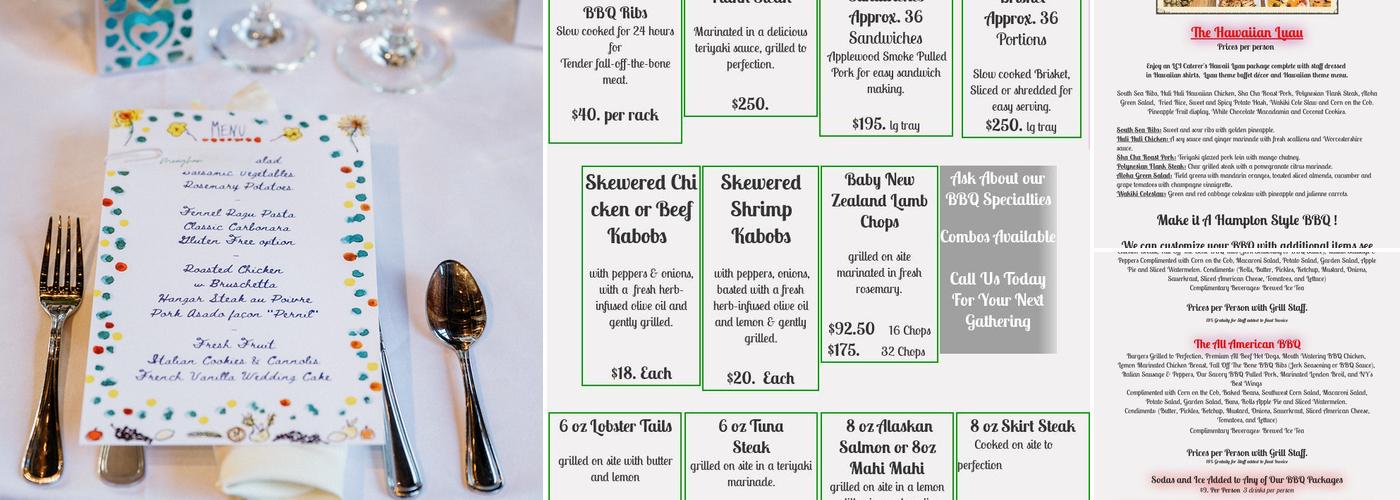 LCI Caterers Menu