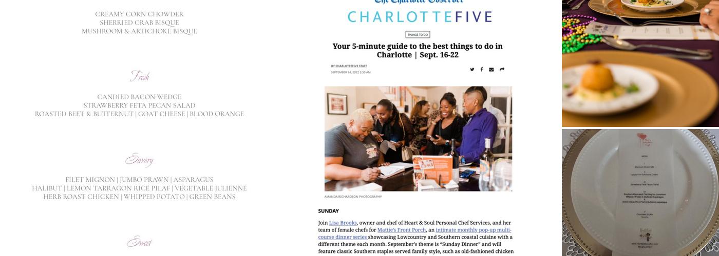 Heart & Soul Personal Chef Service Menu